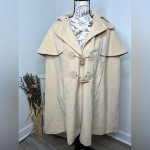 Peppe Peluso Ivory Beige Poncho Coat Jacket